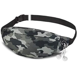 NWOT MAXTOP Camo Waist Pack Bag Headphone Jack 4-Zipper Pockets Adjustable Strap
